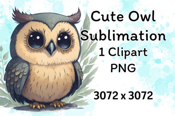 Cute Owl Sublimation Watercolor Art