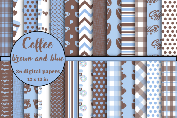 Elevating Creative Workflows with Coffee Brown and Blue Digital Papers